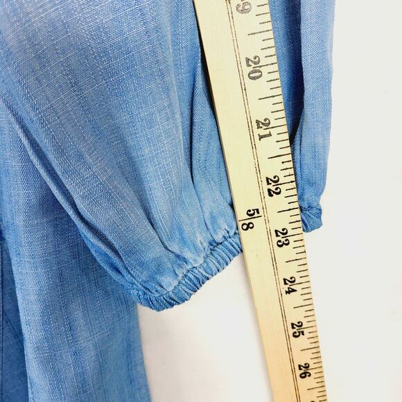 Vineyard Vines Size Medium Chambray Godet Swing Skater Dress #763 - Picture 10 of 12